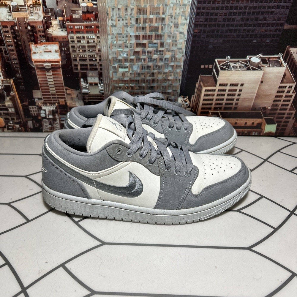 Nike Air Jordan 1 Low SE Light Steel Grey white Mens size 9.5